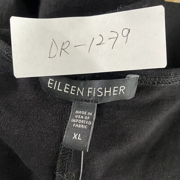 Eileen Fisher Dress XL Black Lightweight Washable Stretch Crepe NWT DR-1279 - Picture 2 of 8